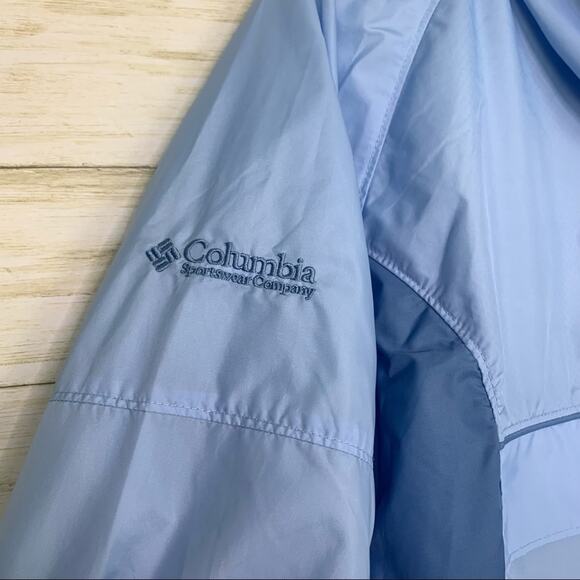 Columbia Two-Tone Blue Nylon Windbreaker Jacket - Picture 7 of 7